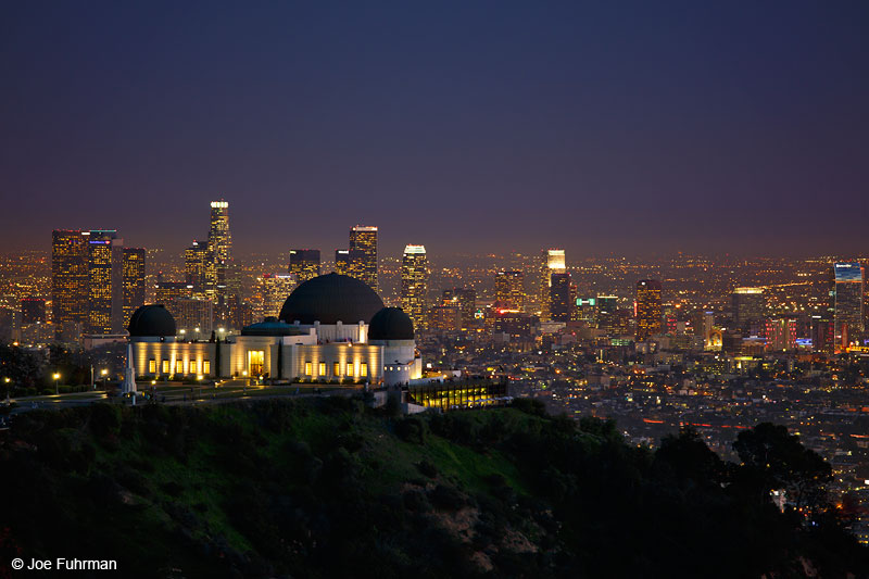 Griffith Park Observatory & downtown L.A. skyline. Hollywood, CA Feb. 2015
